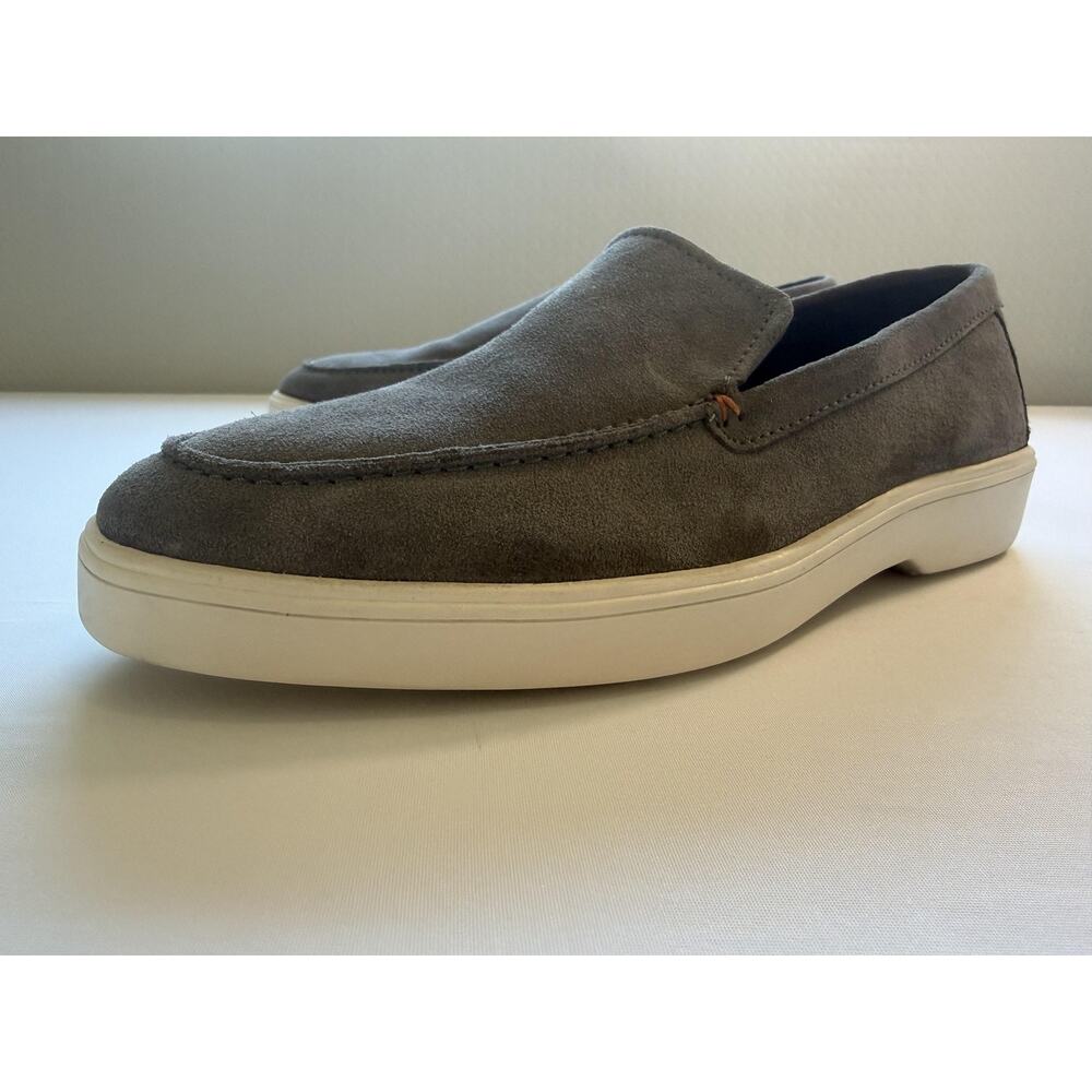 Franco Fortini Shoes Mens 10.5 Gray Suede Conner Slip On Loafers Casual Comfort